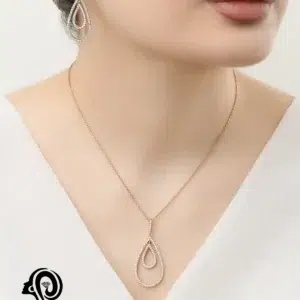 نیم ست نقره زنانه جواهری مجلسی مدل NIB16