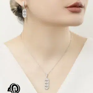 نیم ست نقره زنانه جواهری کارتیه مدل NIB34