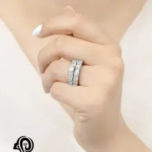 انگشتر نقره زنانه حلقه پشت حلقه مدل RI3199