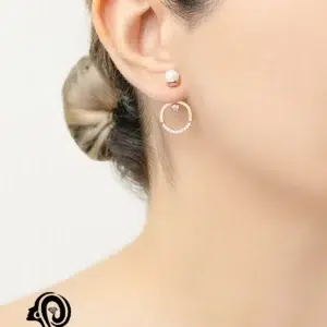 گوشواره نقره زنانه رزگلد مروارید مدل EE Y3 R