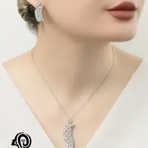 نیم ست نقره زنانه جواهری مجلسی مدل NI BK6