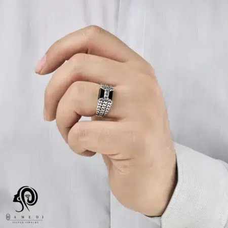 انگشتر نقره مردانه اسپرت مدل REM R207