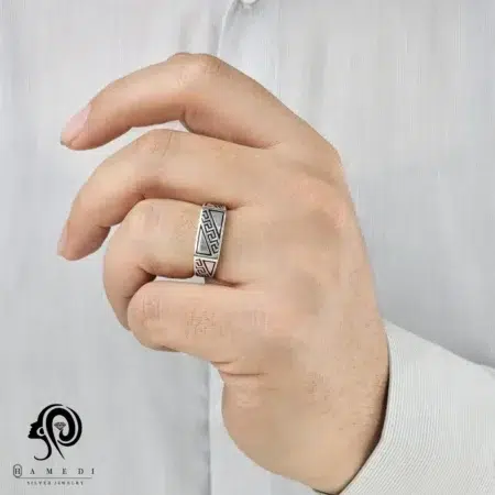 انگشتر نقره مردانه اسپرت مدل REM T37