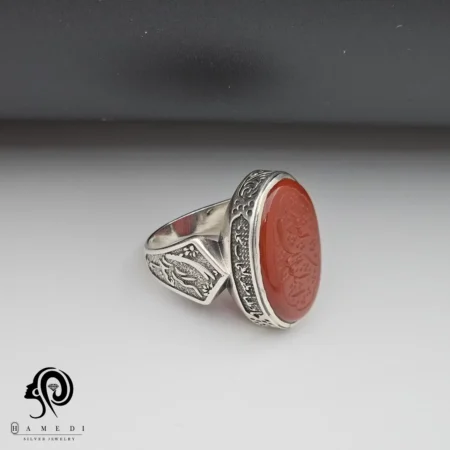 انگشتر نقره مردانه عقیق الملک لله RIMS AG3