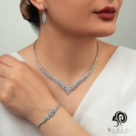 سرویس نقره زنانه مجلسی برلیان مدل SI B53