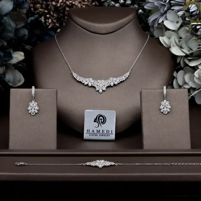 سرویس نقره زنانه زنجیری مجلسی مدل SIC S3