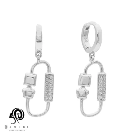 گوشواره نقره زنانه اسپرتی ظریف مدل EE B101