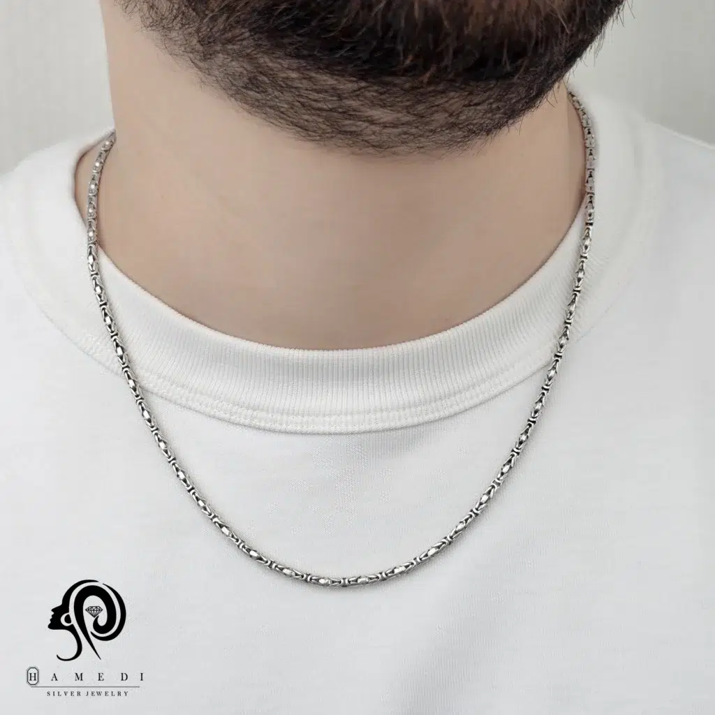 گردنبند نقره مردانه کرال مدل KEM T17 T