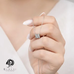 گردنبند نقره زنانه حرف M مدل MES B2