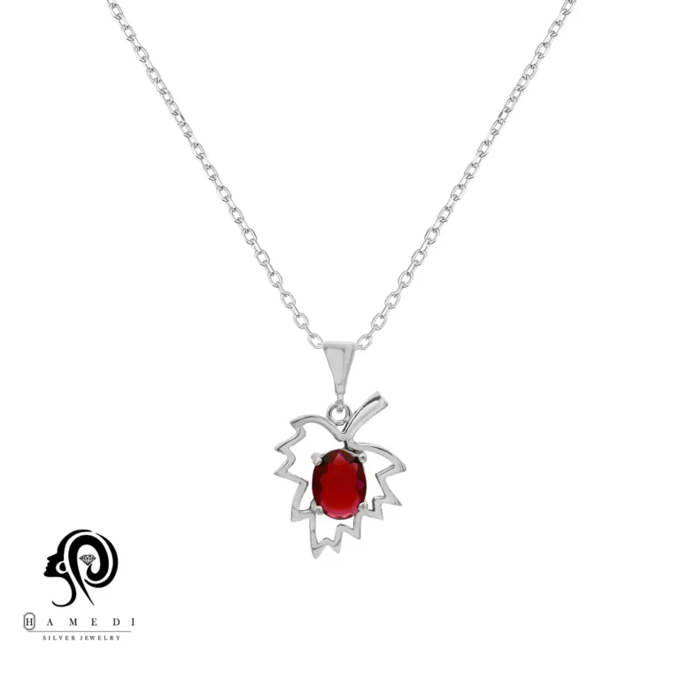 گردنبند نقره زنانه طرح برگ مدل MI R19