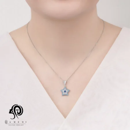 نیم ست نقره زنانه چشم نظر مدل NIH B2