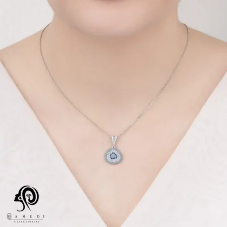 نیم ست نقره زنانه چشم نظر مدل NIH B7