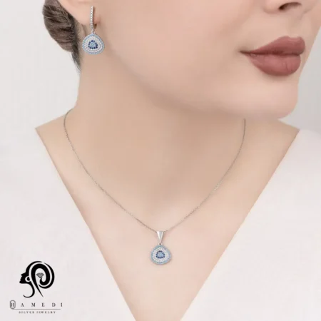 نیم ست نقره زنانه چشم نظر مدل NIH B7
