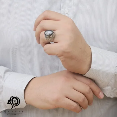 انگشتر نقره مردانه حدید اصل مدل RIMS HA5
