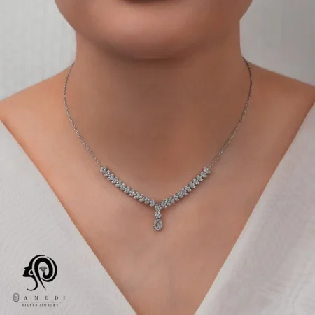 سرویس نقره زنانه زنجیری مجلسی مدل SIC F21