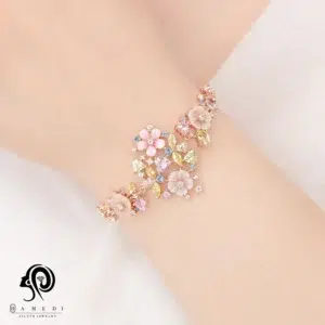 دستبند نقره زنانه صدفی مدل BE C22 R