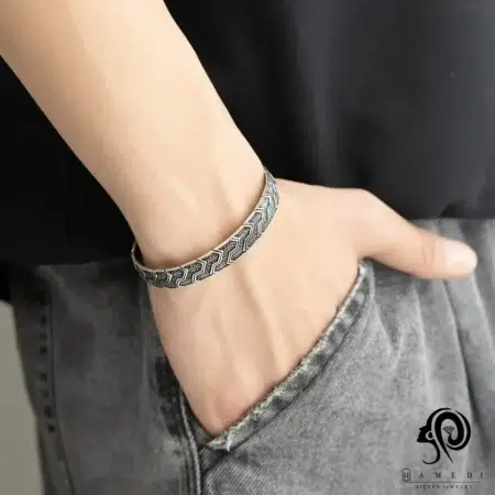 بنگل مردانه نقره اسپرت ترک مدل BEB T15