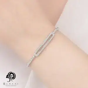 دستبند نقره زنانه کشی النگویی مدل BEG B19