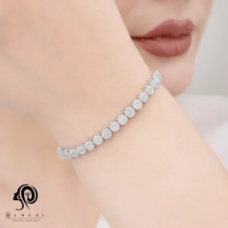 دستبند نقره زنانه مجلسی فلاور مدل BI F33