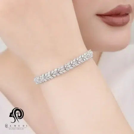 دستبند نقره زنانه مجلسی جواهری مدل BI Z4