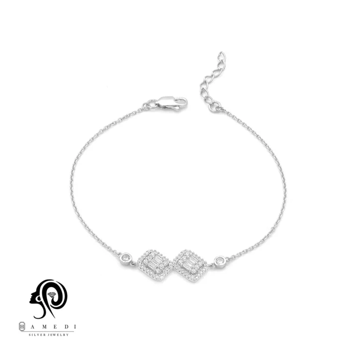 دستبند نقره زنانه زنجیری اسپرت مدل BIC E19