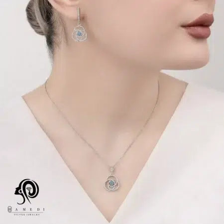 نیم ست نقره زنانه اسپرت شیک مدل NI F15