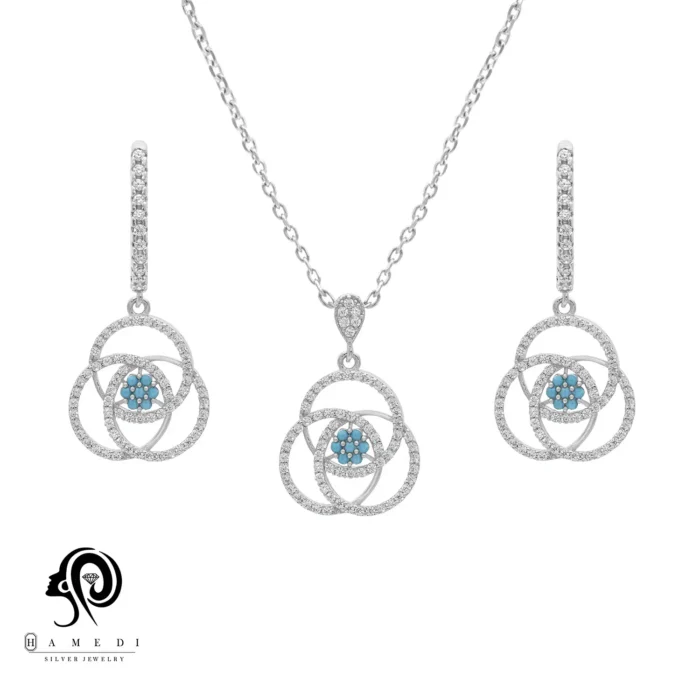 نیم ست نقره زنانه اسپرت شیک مدل NI F15