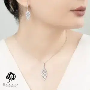 نیم ست نقره زنانه مجلسی جواهری مدل NI K8