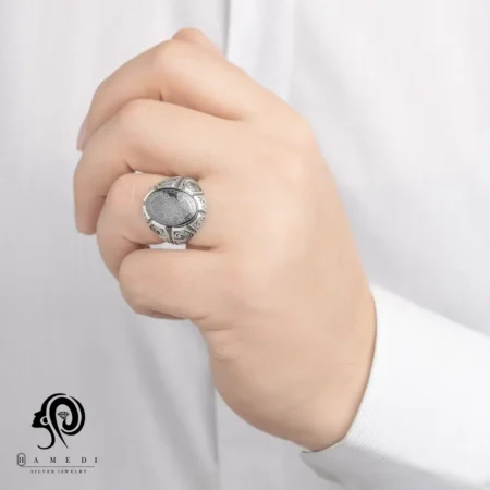 انگشتر نقره مردانه حدید اصل مدل RIMA HA7