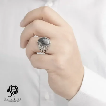انگشتر نقره مردانه حدید اصل مدل RIMA HA8