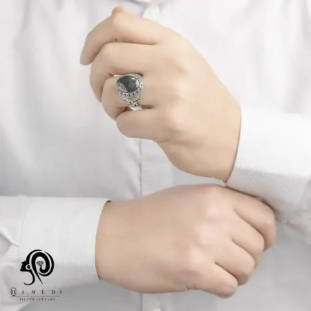 انگشتر نقره مردانه حدید اصل مدل RIMA HA8