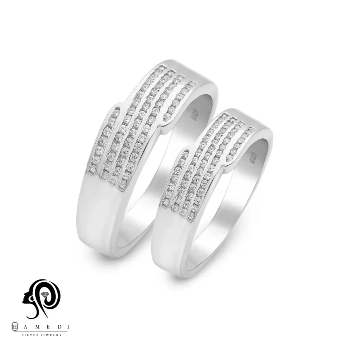 انگشتر نقره ست زنانه و مردانه مدل RIS B1