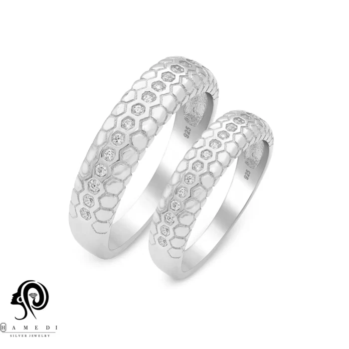 انگشتر نقره ست زنانه و مردانه مدل RIS B10