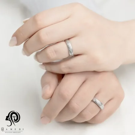 انگشتر نقره ست زنانه و مردانه مدل RIS B10