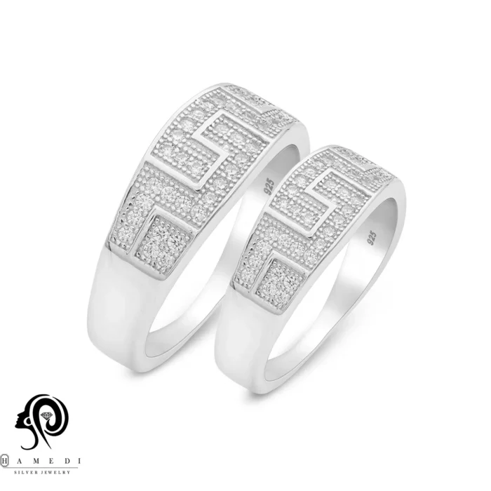 انگشتر نقره ست زنانه و مردانه مدل RIS B11