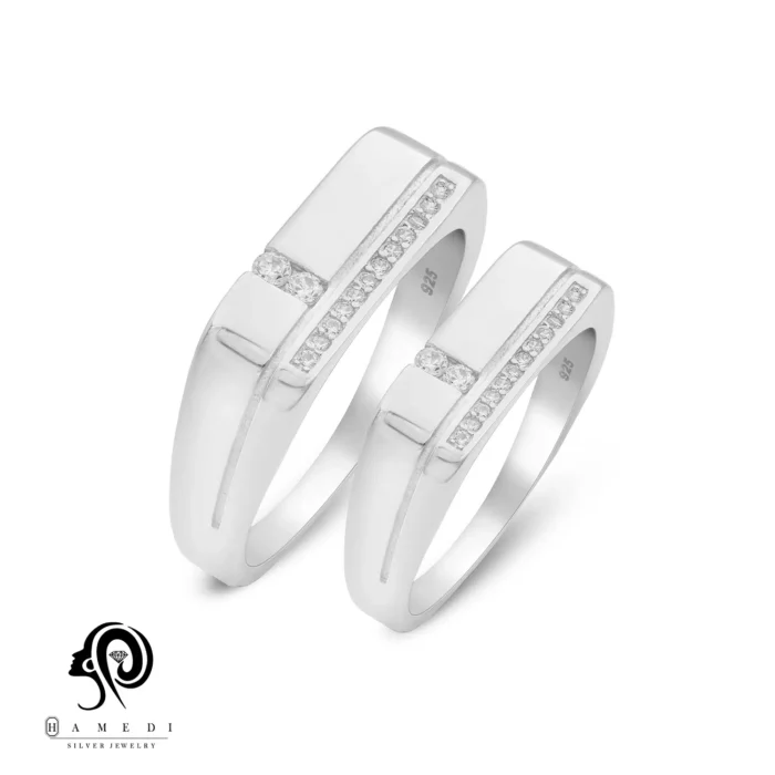 انگشتر نقره ست زنانه و مردانه مدل RIS B12