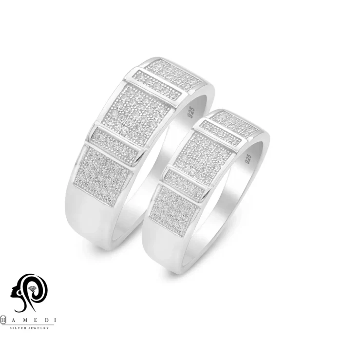 انگشتر نقره ست زنانه و مردانه مدل RIS B17