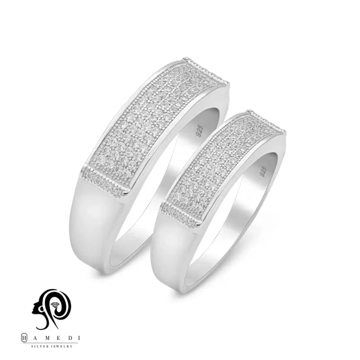 انگشتر نقره ست زنانه و مردانه مدل RIS B2