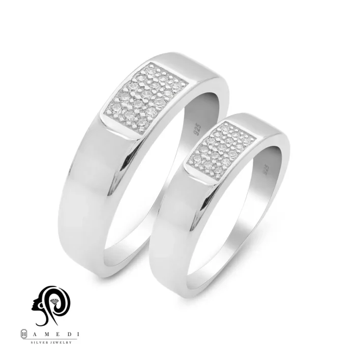 انگشتر نقره ست زنانه و مردانه مدل RIS B3