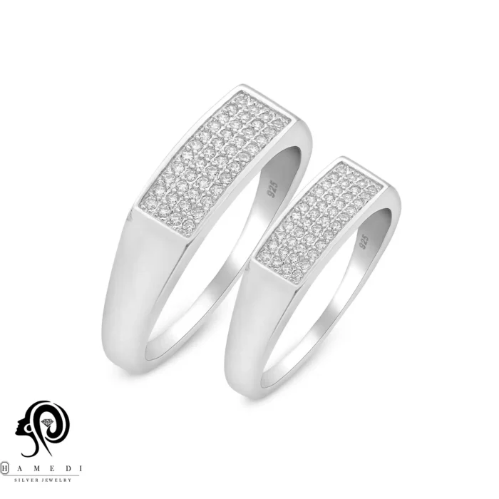 انگشتر نقره ست زنانه و مردانه مدل RIS B6