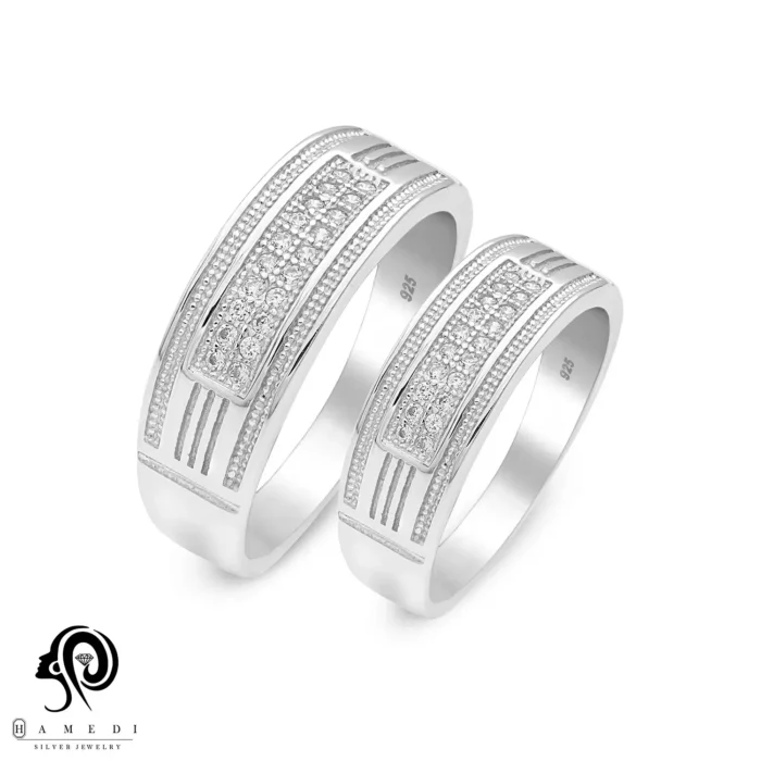 انگشتر نقره ست زنانه و مردانه مدل RIS B8