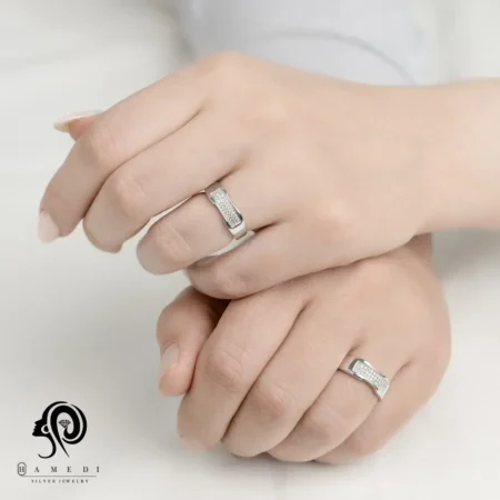 انگشتر نقره ست زنانه و مردانه مدل RIS B9