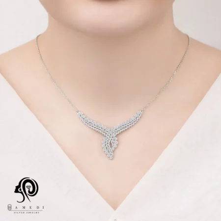 سرویس نقره شیک زنانه زنجیری مدل SIC B15