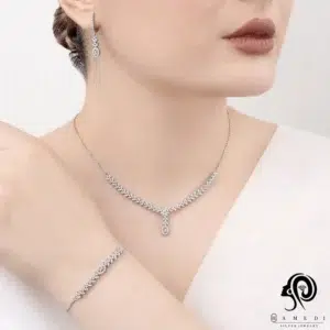 سرویس نقره شیک زنانه زنجیری مدل SIC E22