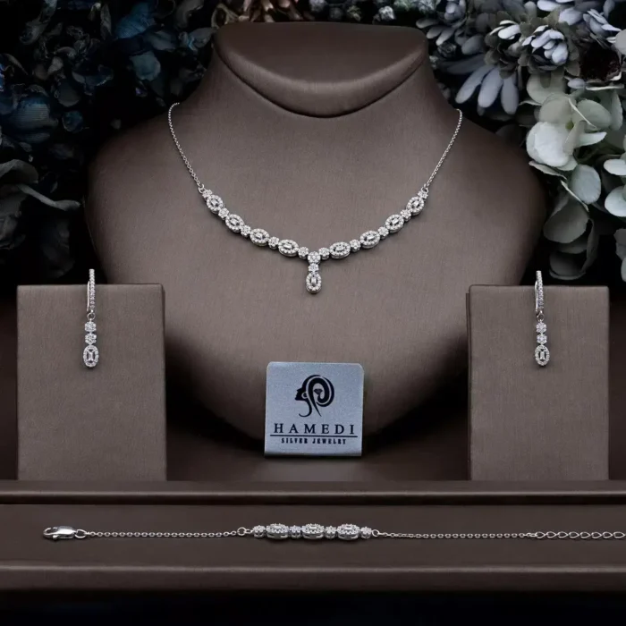 سرویس نقره شیک زنانه زنجیری مدل SIC F29
