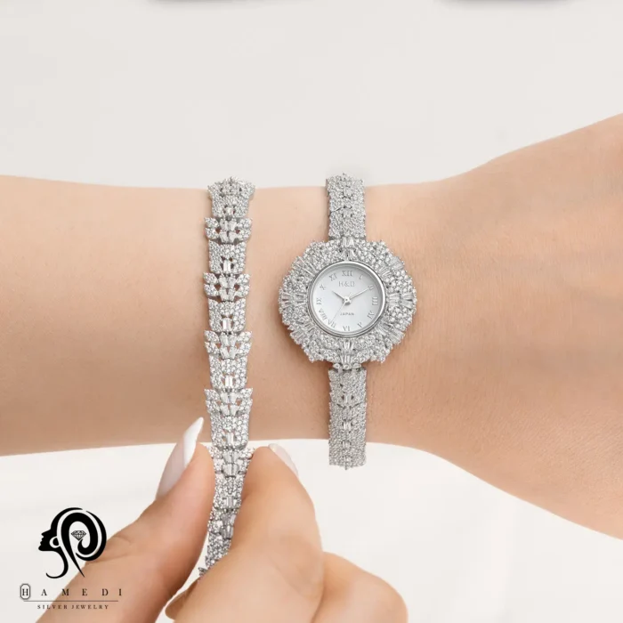 ست ساعت و دستبند نقره