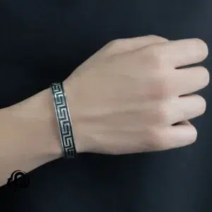 بنگل نقره مردانه طرح ورساچ مدل BEB T11