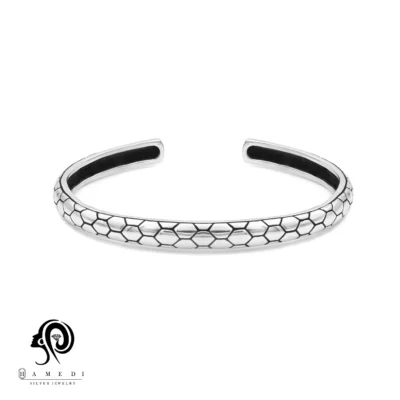 بنگل نقره مردانه طرح ماری مدل BEB T18