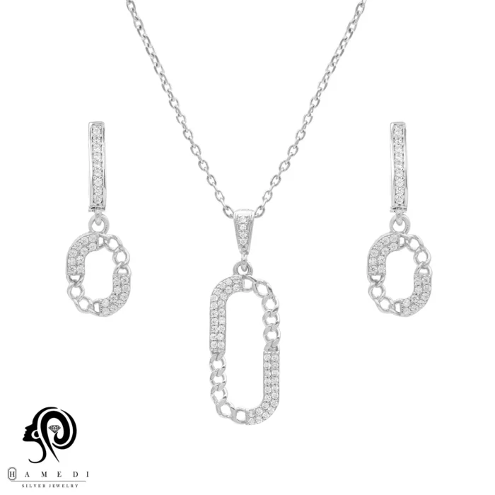 نیم ست نقره زنانه کارتیر مجلسی مدل NI B80