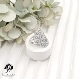 انگشتر نقره زنانه مجلسی جواهری مدل RE B131